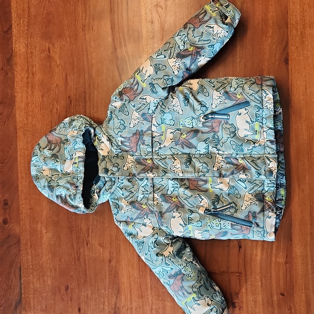 Cat & Jack Kids Puffer Jacket - Blue with Animal Print